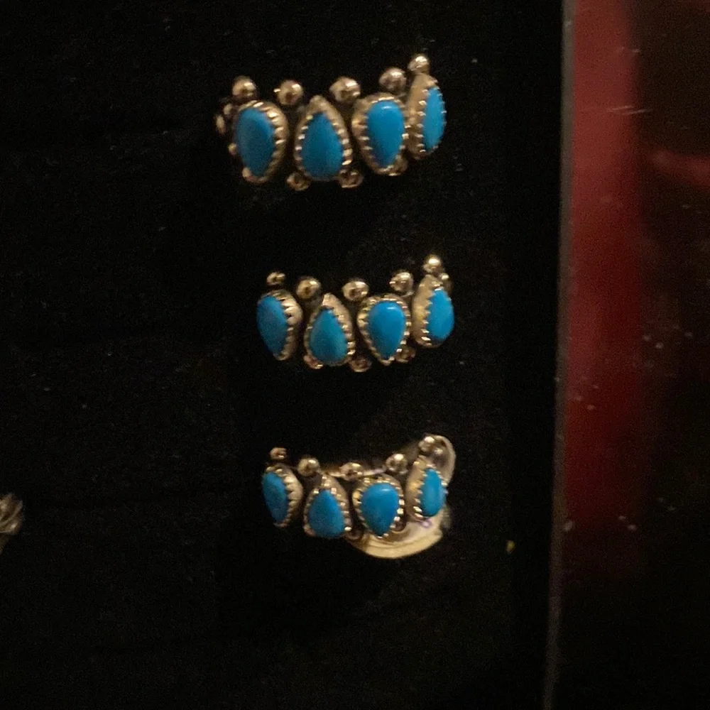 New Vintage Sterling Silver band with Turquoise